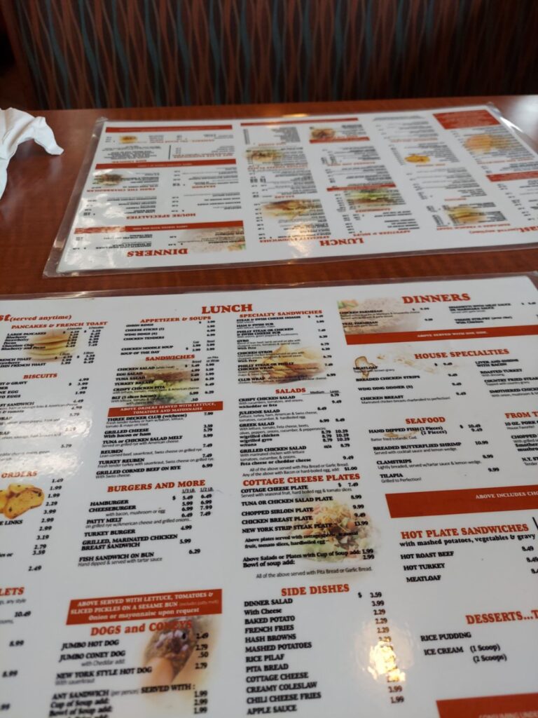 Saline Inn Menu 4